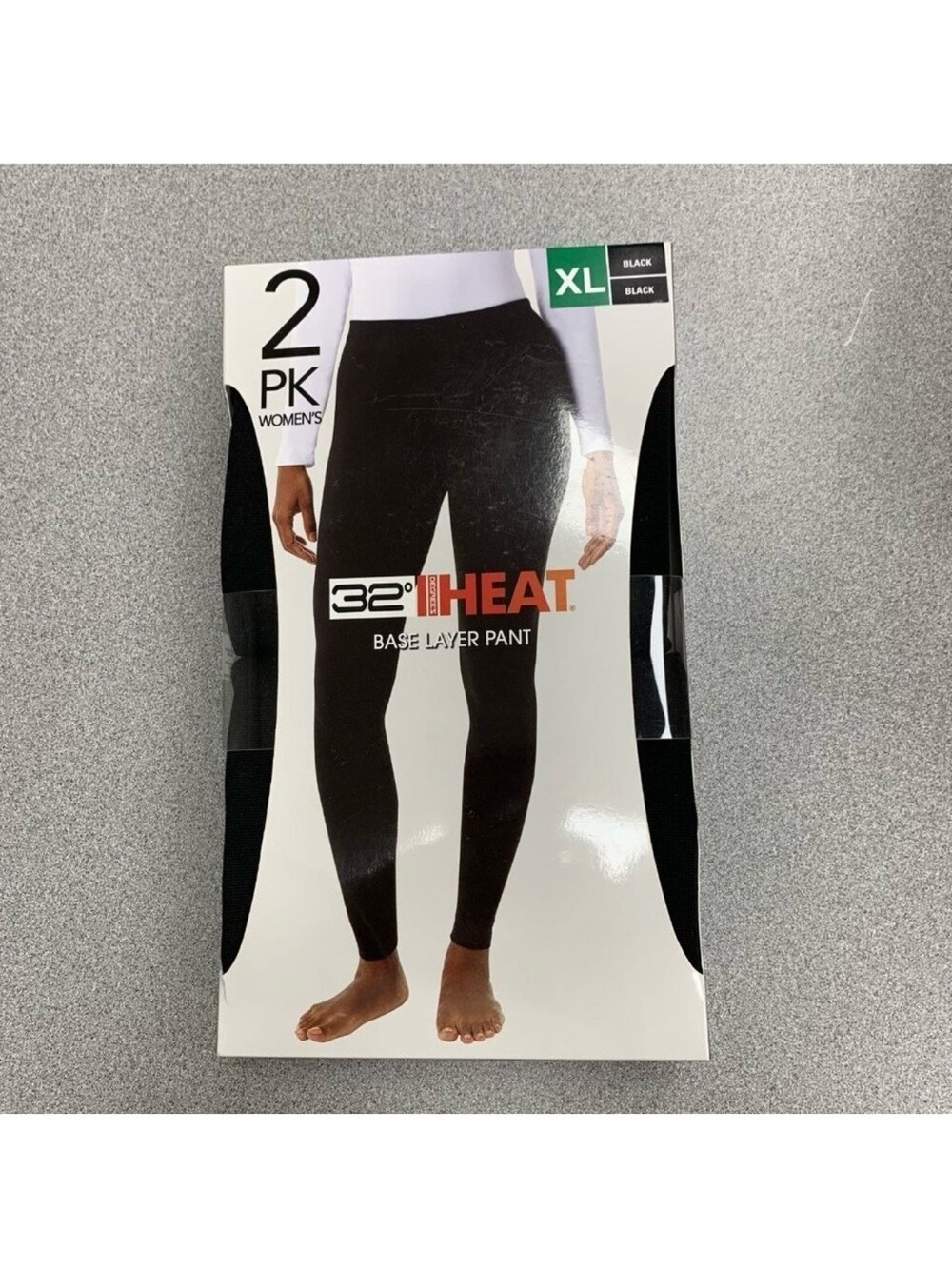 NEW IN BOX-32 Degrees Heat Women BaseLayer Thermal Pants One Piece Black LG & XL